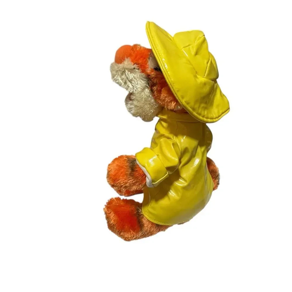 The Disney Store Winnie The Pooh Rainshop Tigger 10” Stuffed Plush Rain Coat